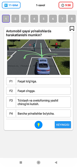 Yol harakati qoidalari, avtotest, prava olish, Prava ol